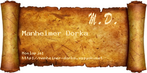 Manheimer Dorka névjegykártya
